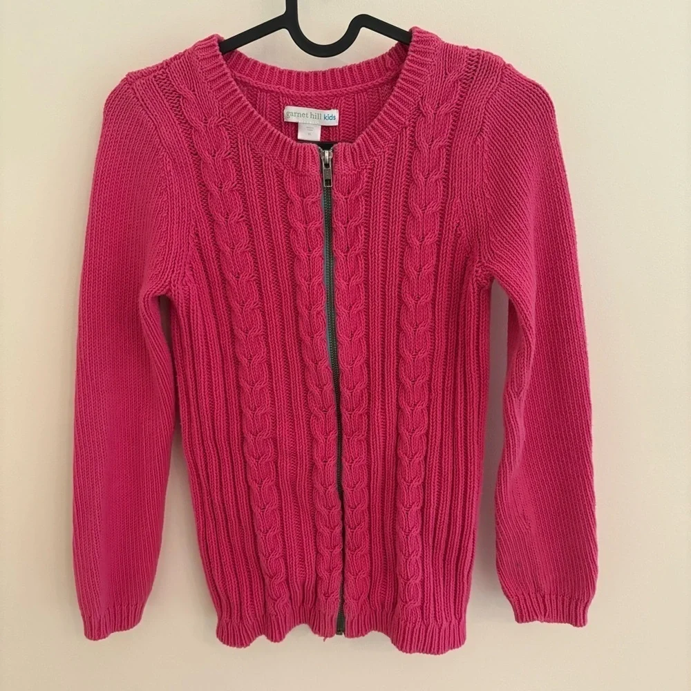 Garnet Hill Kids Cabled Zip Up